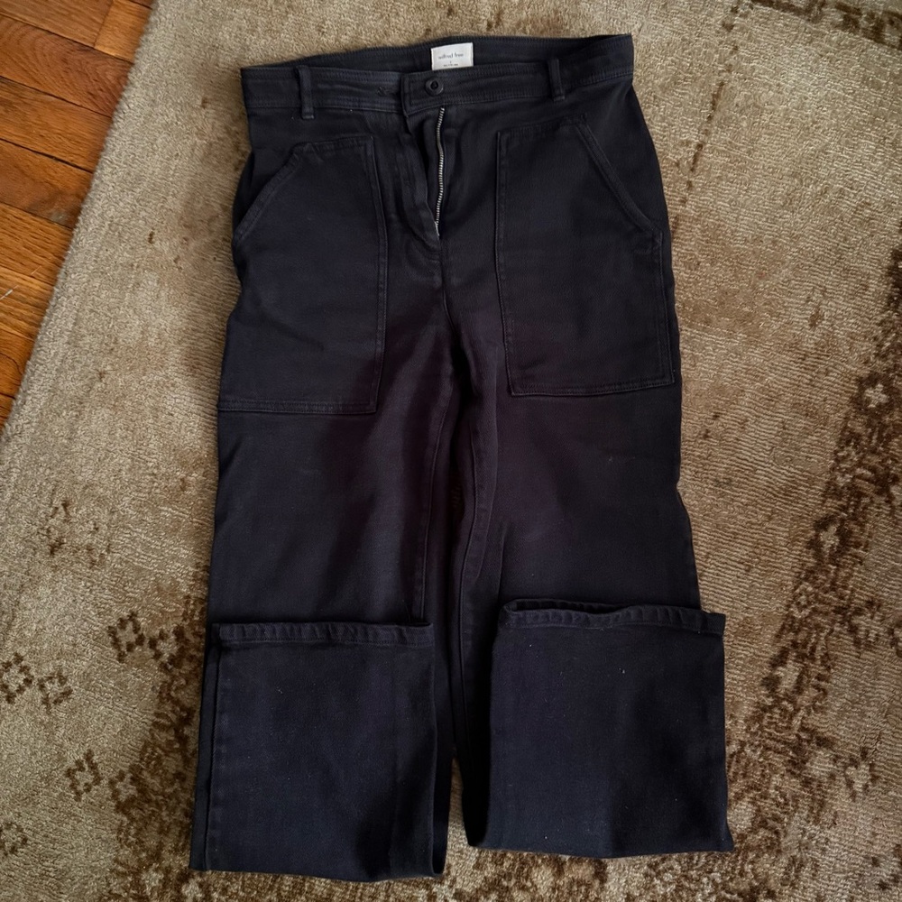 Aritzia black sightly wide-leg Pants size 2